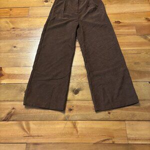 Wide Legged High Waisted Brown Corduroy Pants